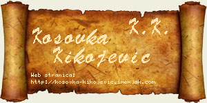 Kosovka Kikojević vizit kartica